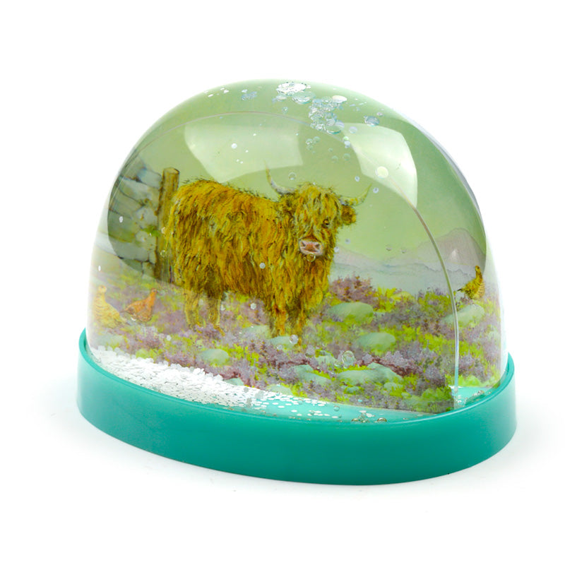 Jan Pashley Highland Coo Cow Large Glitter Snow Storm WB28