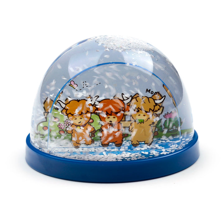 Adoramals Highland Coo Cow Medium Glitter Snow Storm WB29