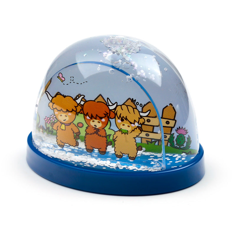 Adoramals Highland Coo Cow Medium Glitter Snow Storm WB29