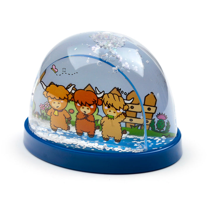 Adoramals Highland Coo Cow Medium Glitter Snow Storm WB29