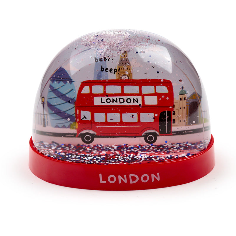 London Souvenir London Bus Large Glitter Snow Storm WB30