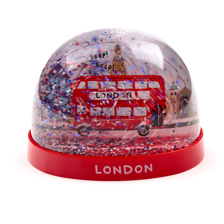 London Souvenir London Bus Large Glitter Snow Storm WB30