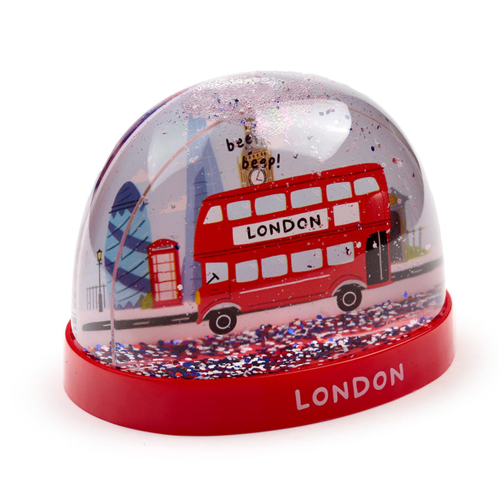London Souvenir London Bus Large Glitter Snow Storm WB30