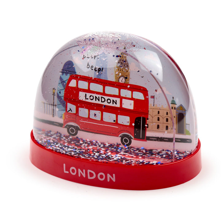 London Souvenir London Bus Large Glitter Snow Storm WB30