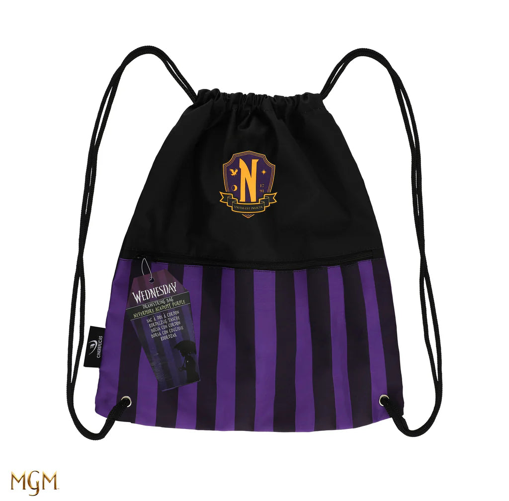 Wednesday Drawstring Bag Nevermore Academy Purple CR2478