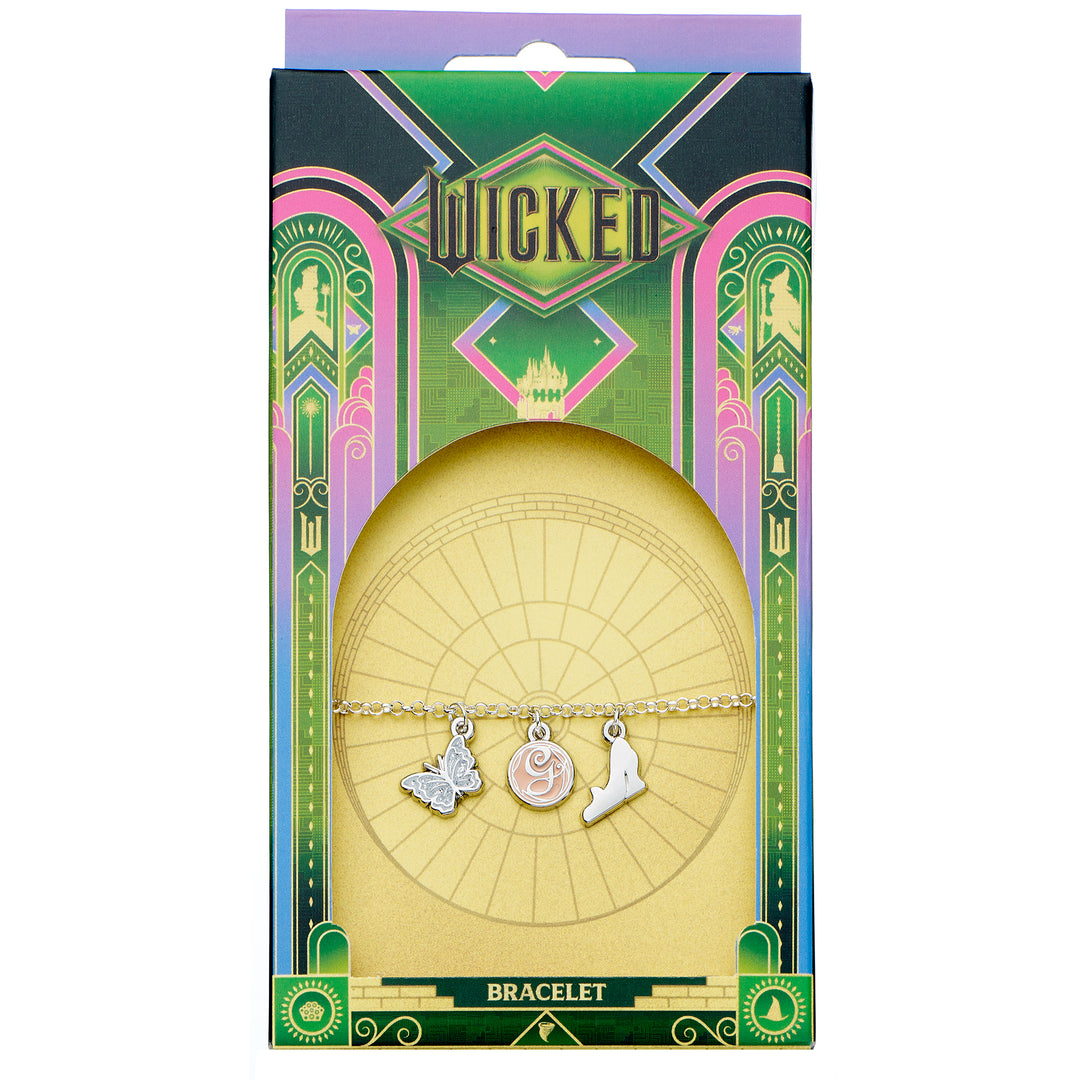 Bracelet with charms in packaging featuring 'Wicked' branding