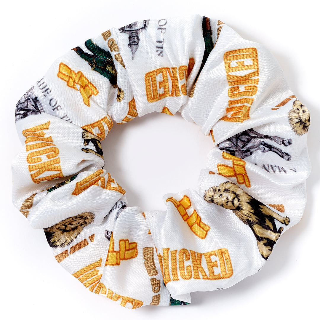 Scrunchie with 'Wicked' themed design on a white background