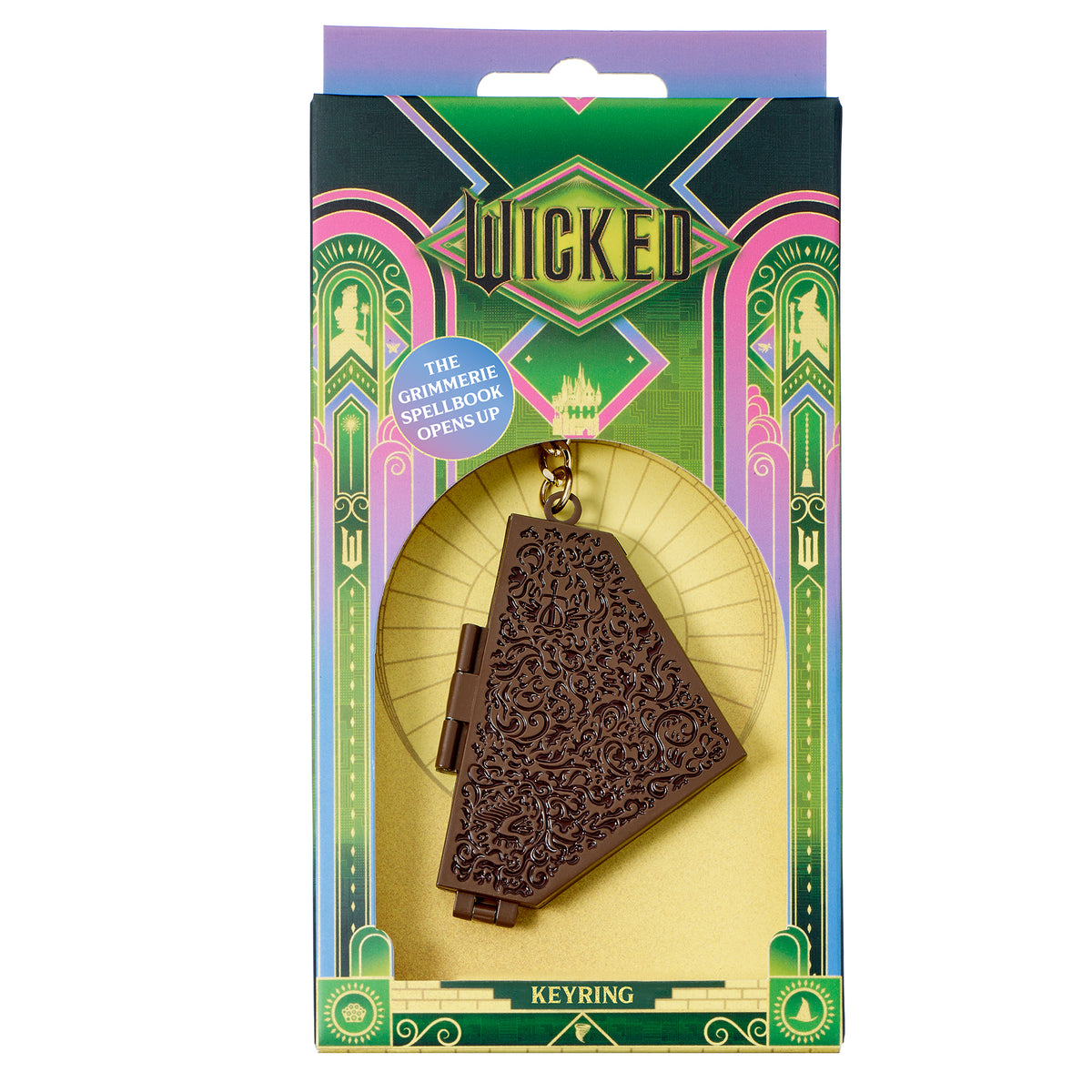 Decorative keyring in packaging with 'Wicked' branding