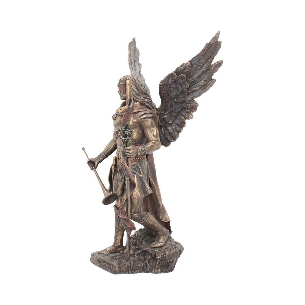 Bronzed Archangel Gabriel With Staff Religious Figurine 33.5cm WH20087