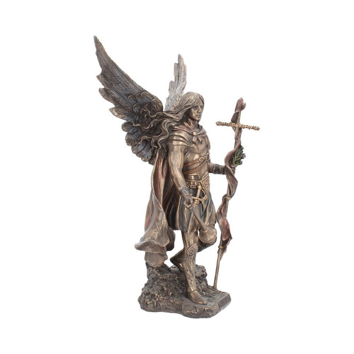 Bronzed Archangel Gabriel With Staff Religious Figurine 33.5cm WH20087