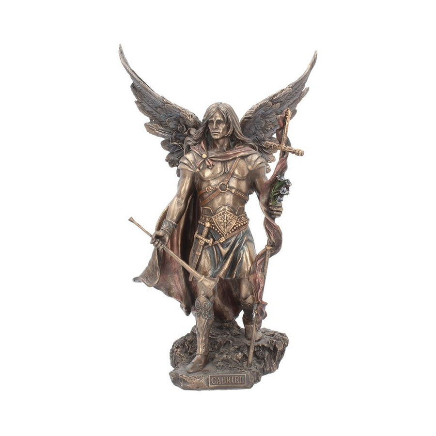 Bronzed Archangel Gabriel With Staff Religious Figurine 33.5cm WH20087