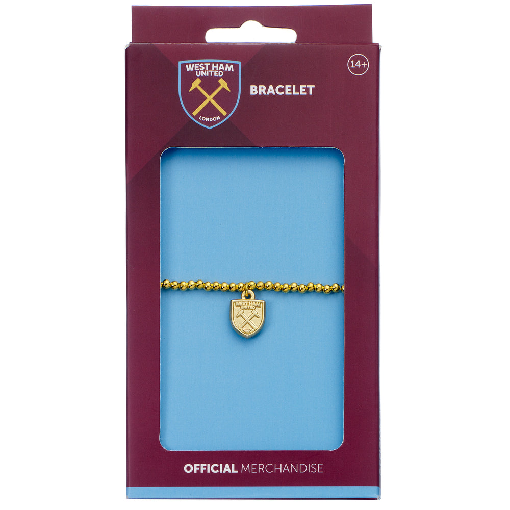 West Ham Football Club Crest Ball Bead Bracelet WHUB0017