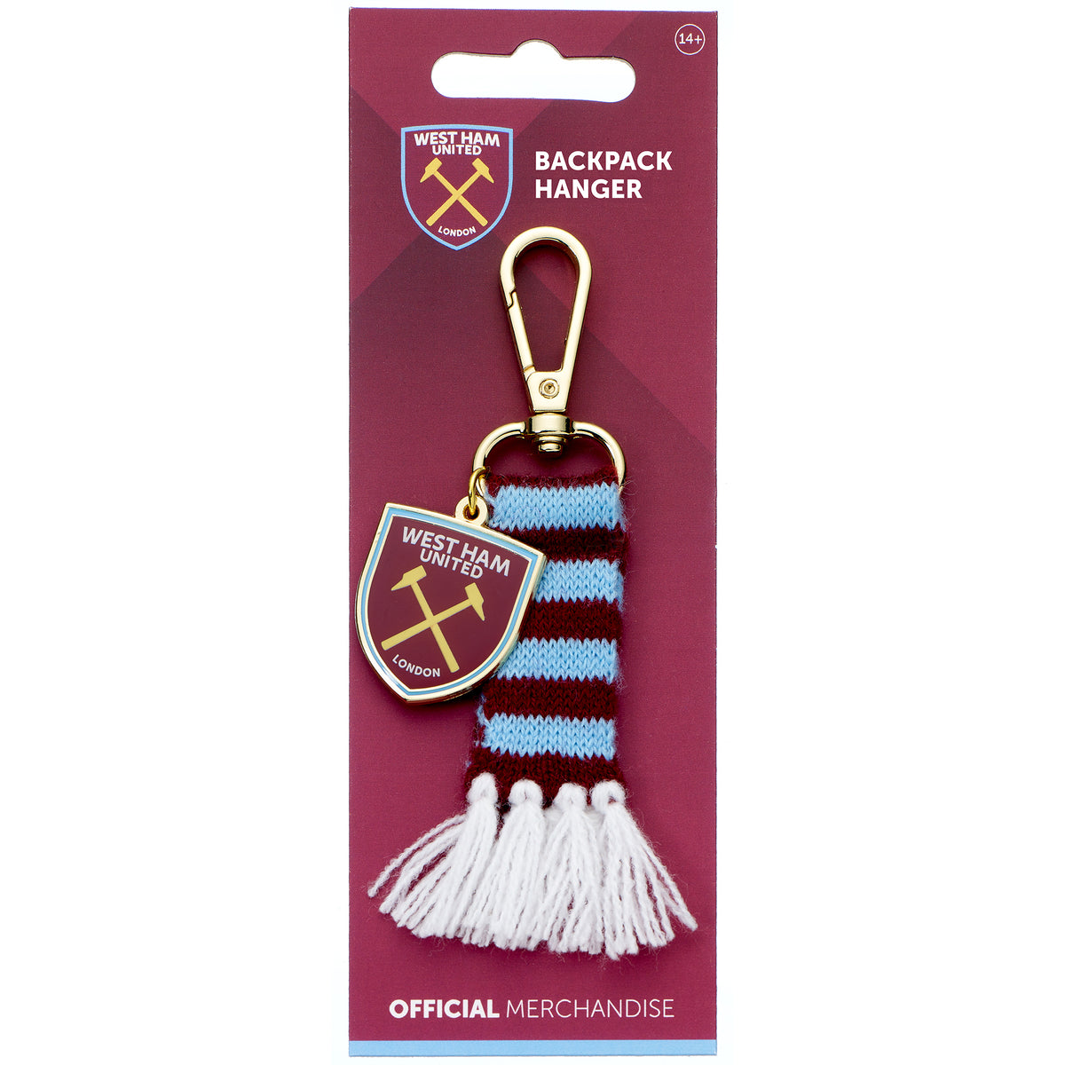 West Ham Football Club Crest And Scarf Back Pack Hanger WHUBH009