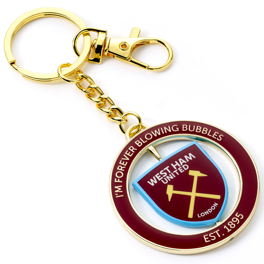 West Ham spinning "I'm Forever Blowing Bubbles" Keyring WHUKR008