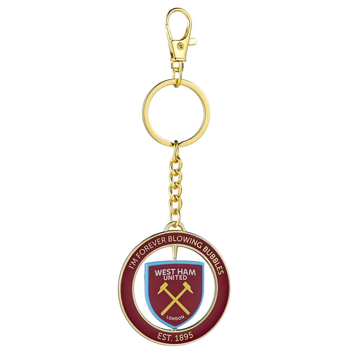 West Ham spinning "I'm Forever Blowing Bubbles" Keyring WHUKR008