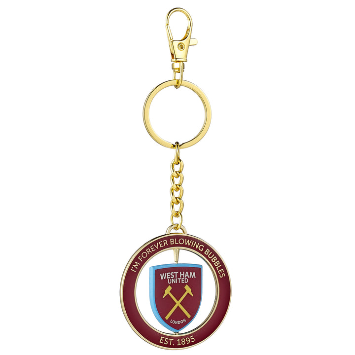 West Ham spinning "I'm Forever Blowing Bubbles" Keyring WHUKR008