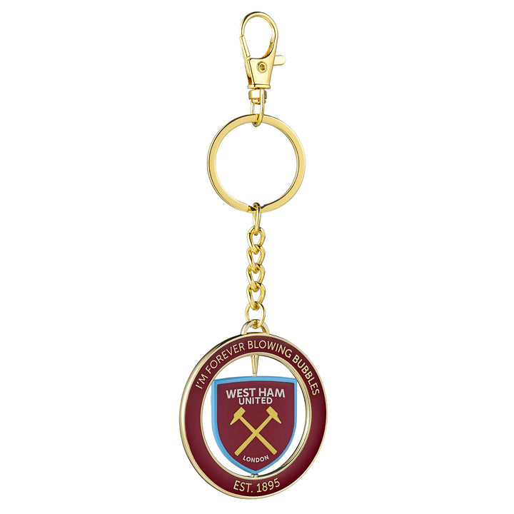 West Ham spinning "I'm Forever Blowing Bubbles" Keyring WHUKR008