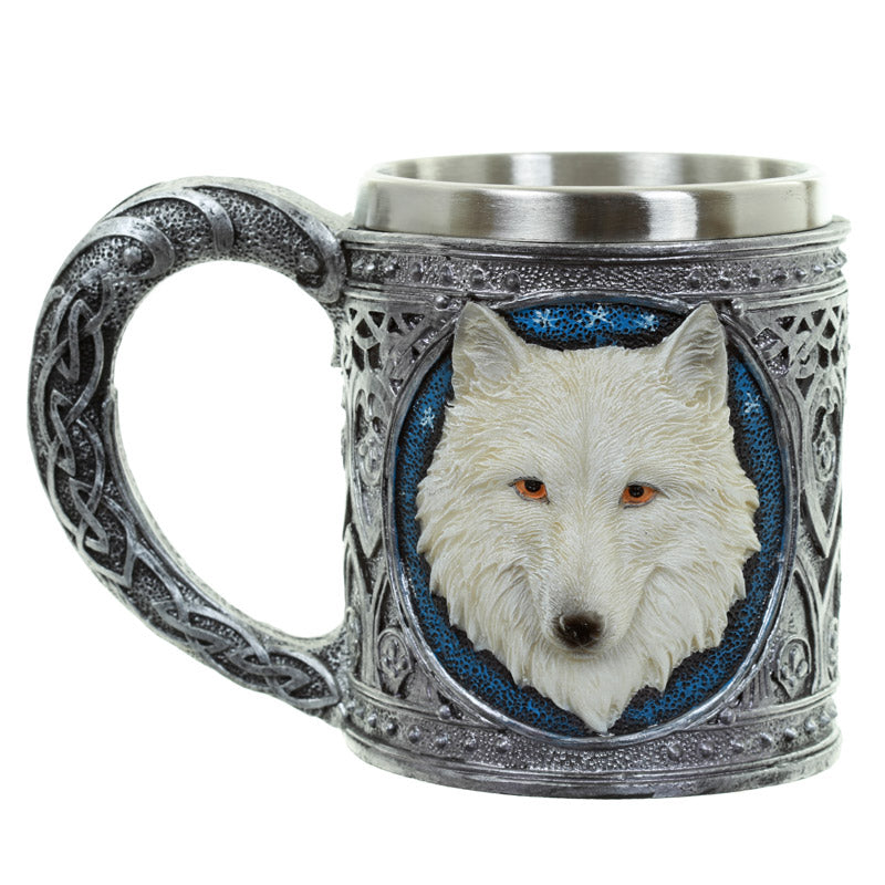 Decorative White Wolf Tankard WOLF29