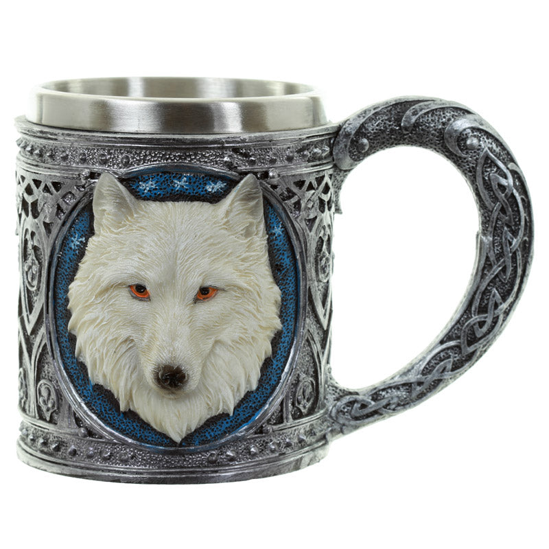 Decorative White Wolf Tankard WOLF29