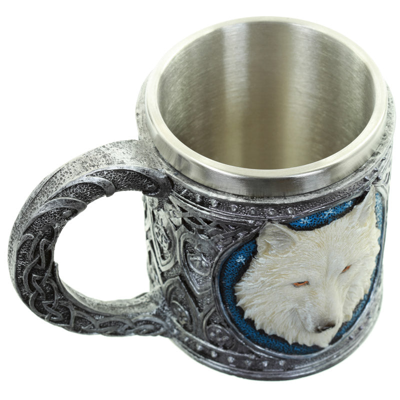 Decorative White Wolf Tankard WOLF29