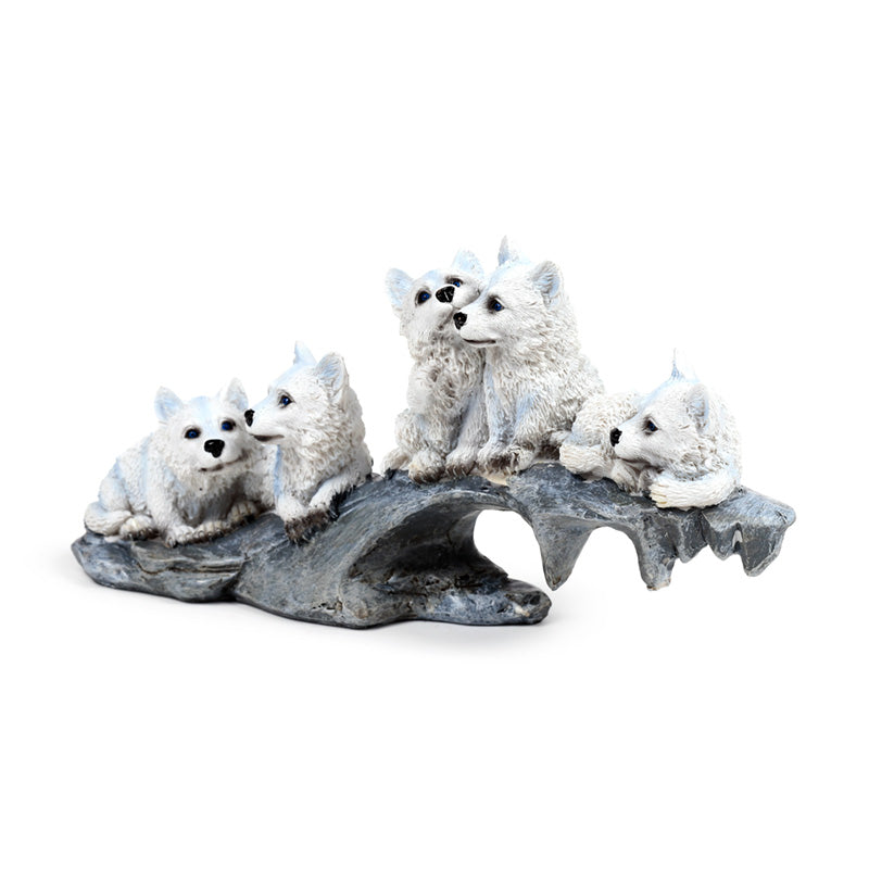 Wolf Puppies Playing on Stone Outcrop WOLF46