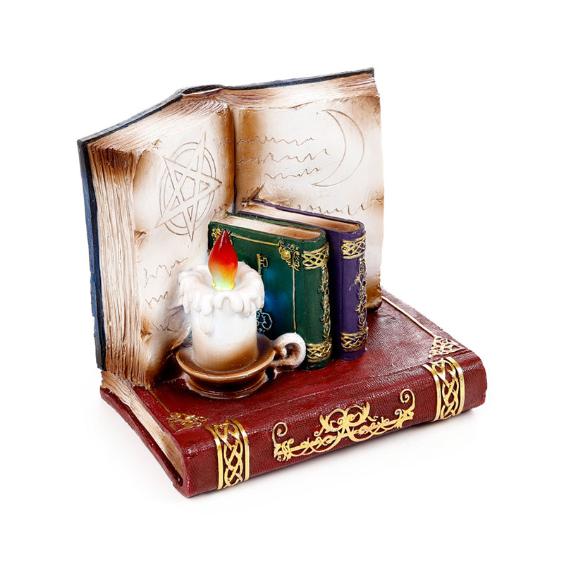 Witches Magical Black Cat & Wise Old Magical Owl World Figure LED Display Stand WS163B