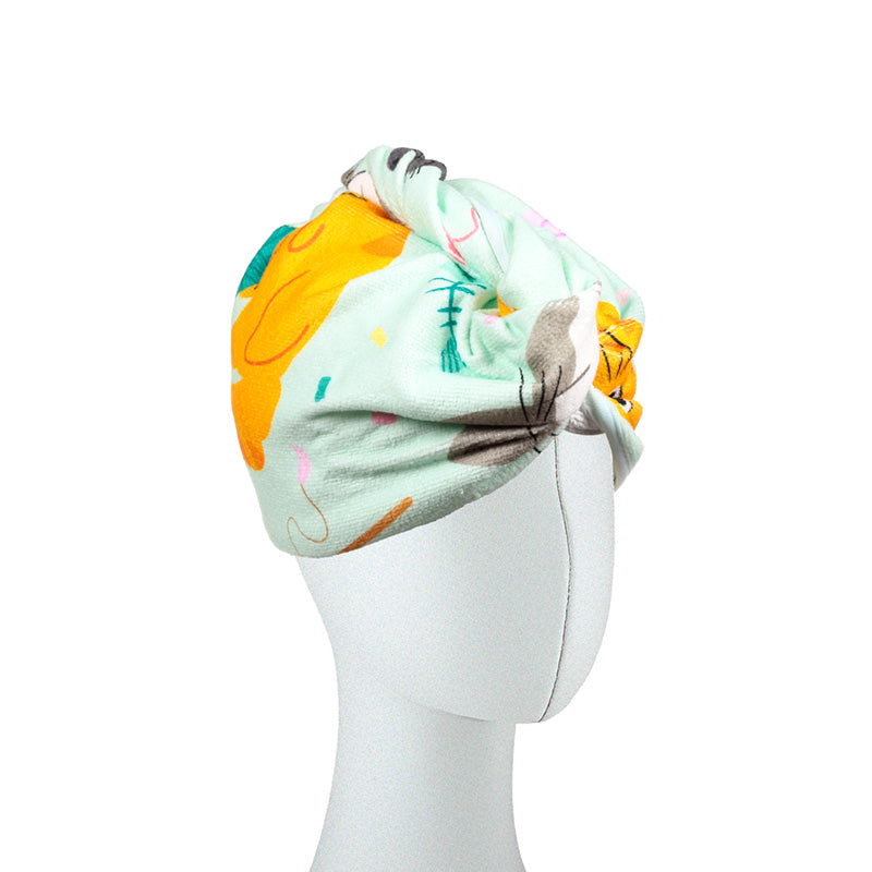 Beans & Co Cats Microfibre Hair Wrap Towel WTOW02