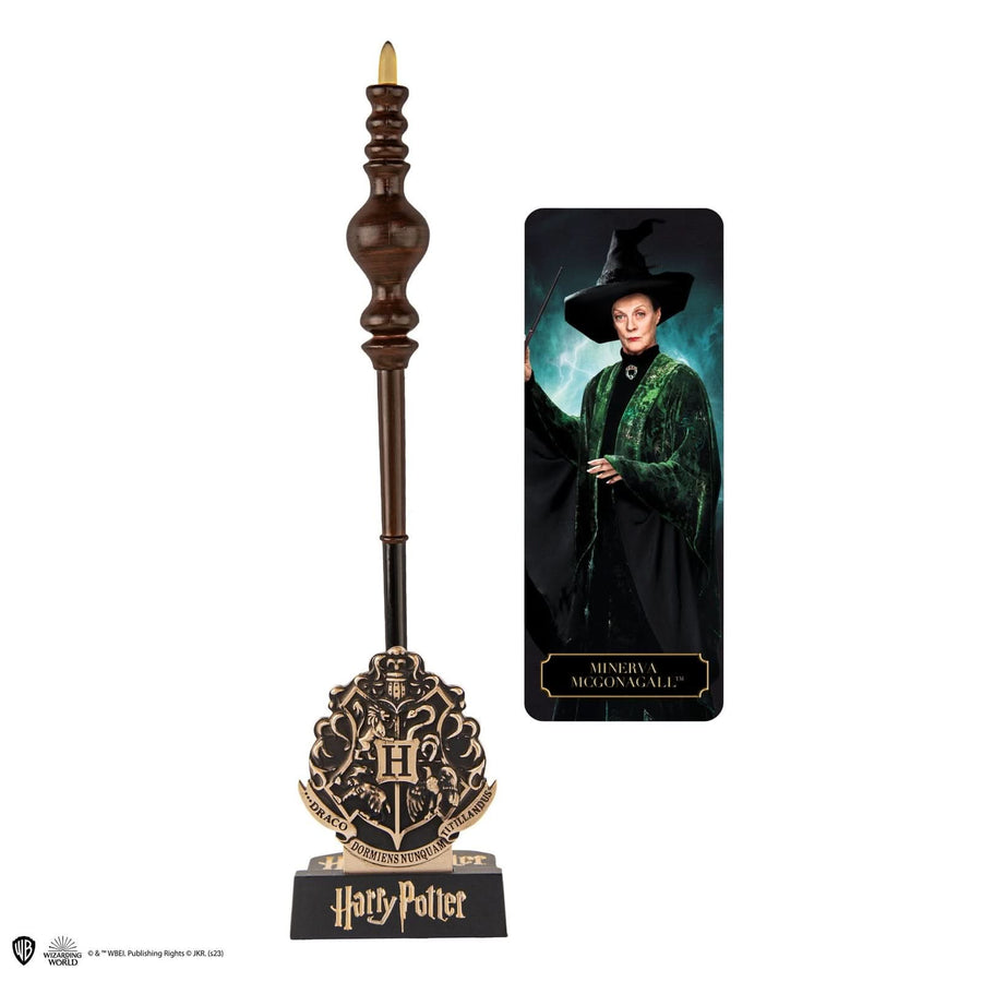 Harry Potter Minerva Mcgonagall Wand Pen With Stand & Lenticular Bookmark CR5409U