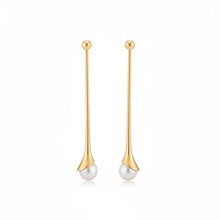 Waterdrop Design Detachable Dangle Pearl Earrings