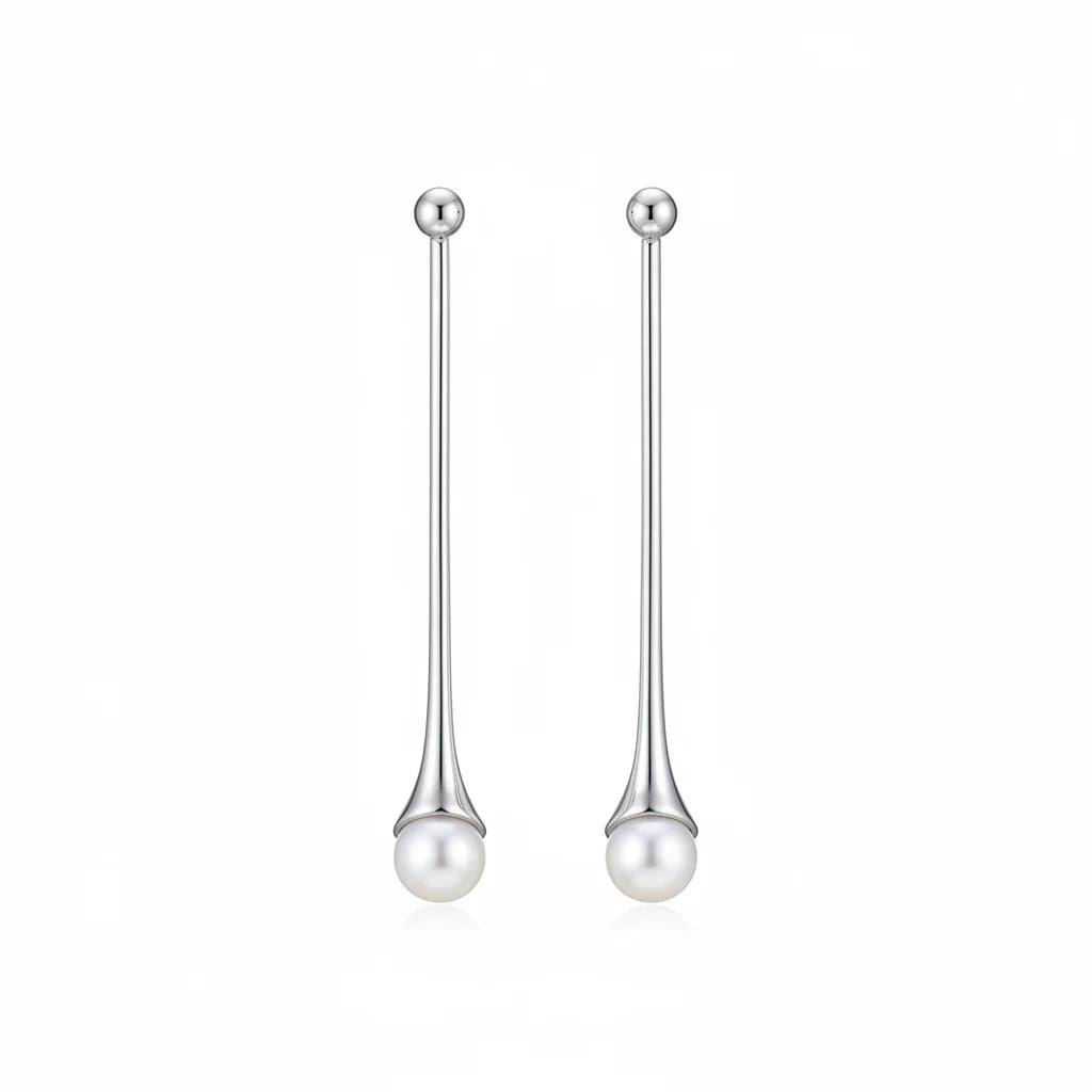 Waterdrop Design Detachable Dangle Pearl Earrings