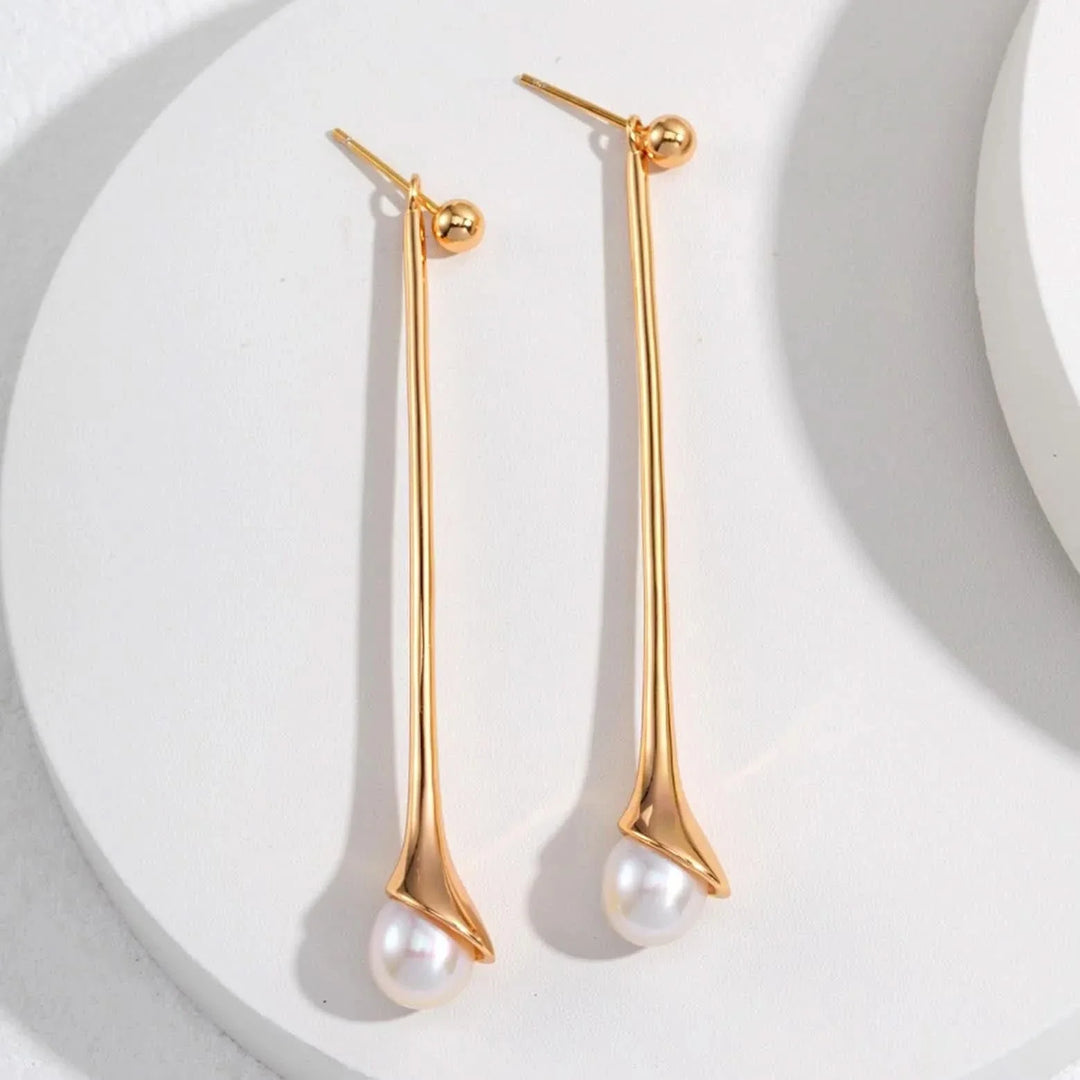 Waterdrop Design Detachable Dangle Pearl Earrings