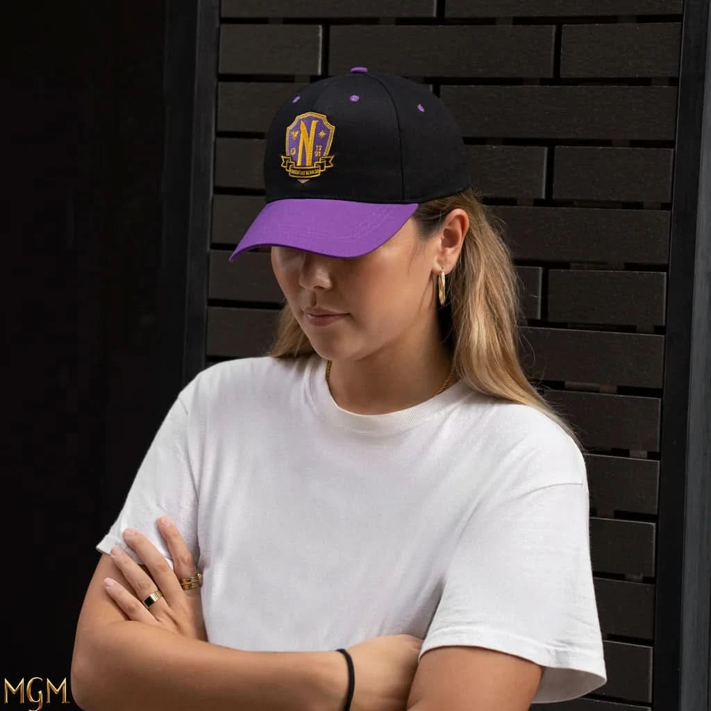 Wednesday Nevermore Academy Purple Baseball Cap CR2670