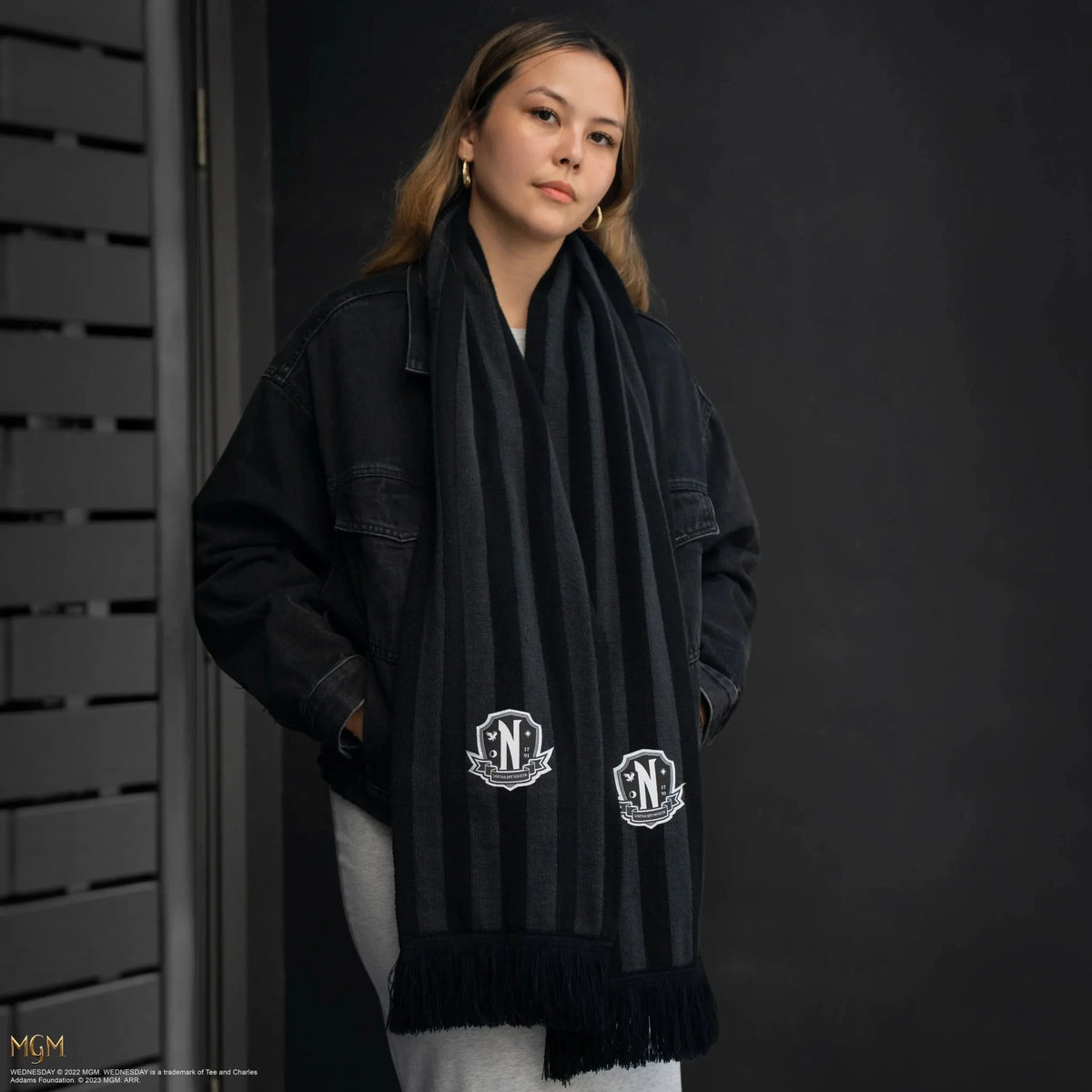 Wednesday Nevermore Academy Black Scarf CR1072