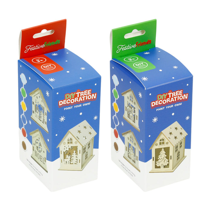 Festive Friends Paint Your Own DIY Christmas Houses Tree Decoration XDIY15