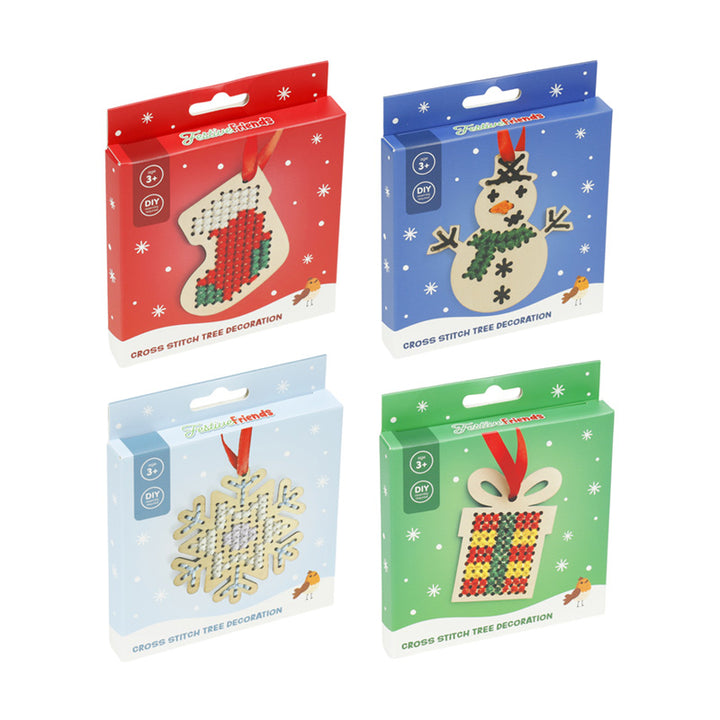 Festive Friends Christmas Cross Stitch DIY Decoration XDIY17