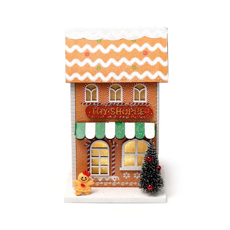 Gingerbread Toy Shoppe Christmas House LED Decoration XHOU06