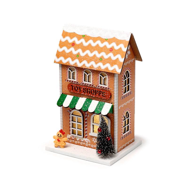 Gingerbread Toy Shoppe Christmas House LED Decoration XHOU06