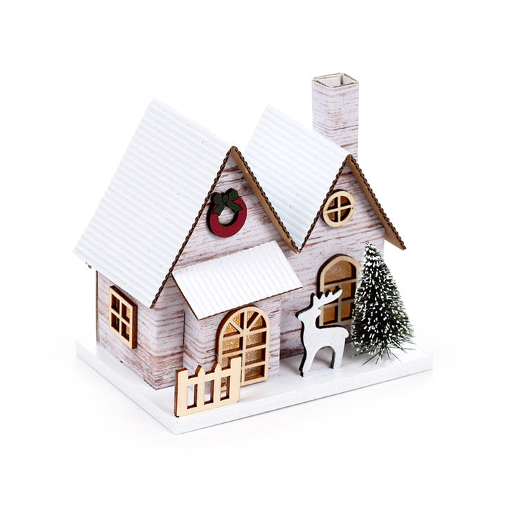 Silver Birch Double Fronted Christmas House LED Decoration XHOU13