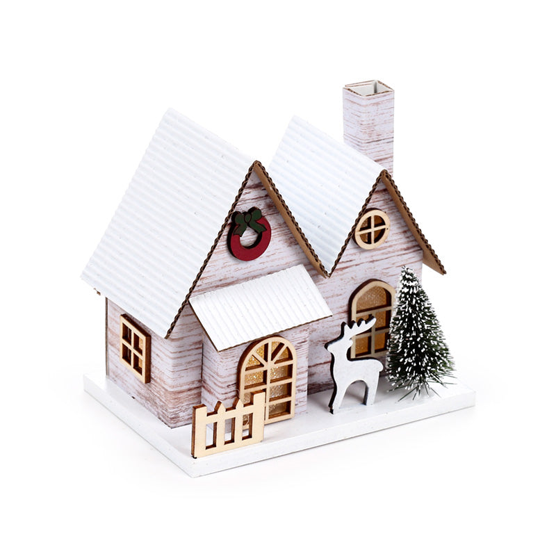 Silver Birch Double Fronted Christmas House LED Decoration XHOU13