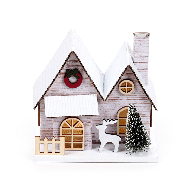 Silver Birch Double Fronted Christmas House LED Decoration XHOU13