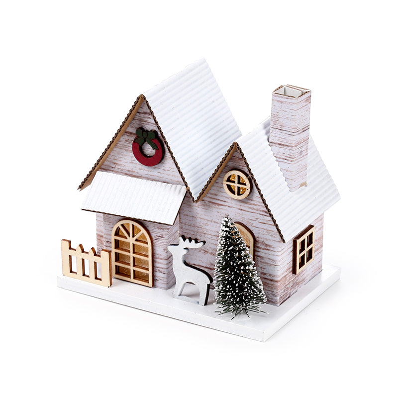 Silver Birch Double Fronted Christmas House LED Decoration XHOU13