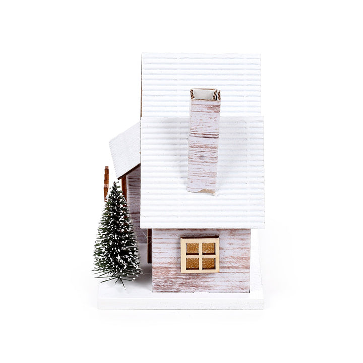 Silver Birch Double Fronted Christmas House LED Decoration XHOU13