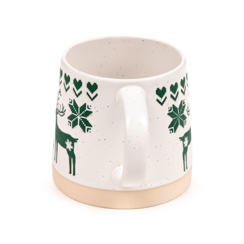 Green Reindeer Tapered Stoneware Mug XMUG479