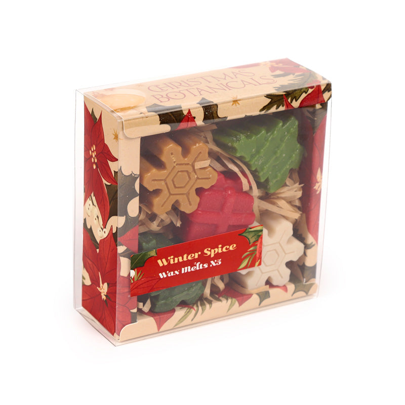 Winter Spice Christmas Botanicals Set of 5 Shaped Wax Melts XWAX37
