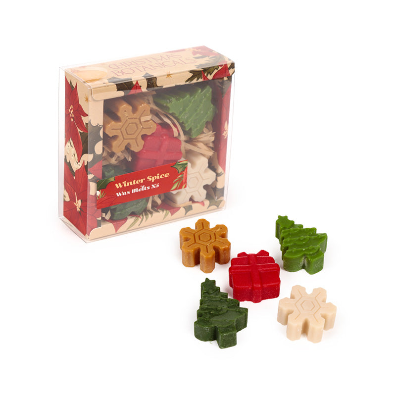 Winter Spice Christmas Botanicals Set of 5 Shaped Wax Melts XWAX37