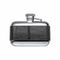 Stainless Steel 3oz Black Leather Hip Flask Y440