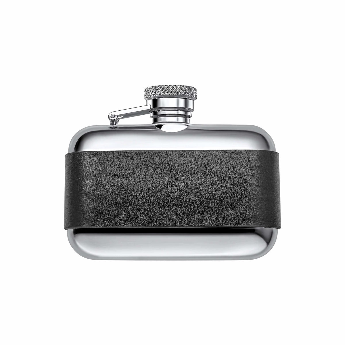 Stainless Steel 3oz Black Leather Hip Flask Y440