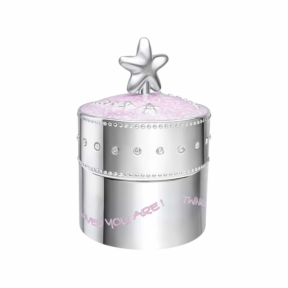 D for Diamond Pink Star Trinket Box Y444