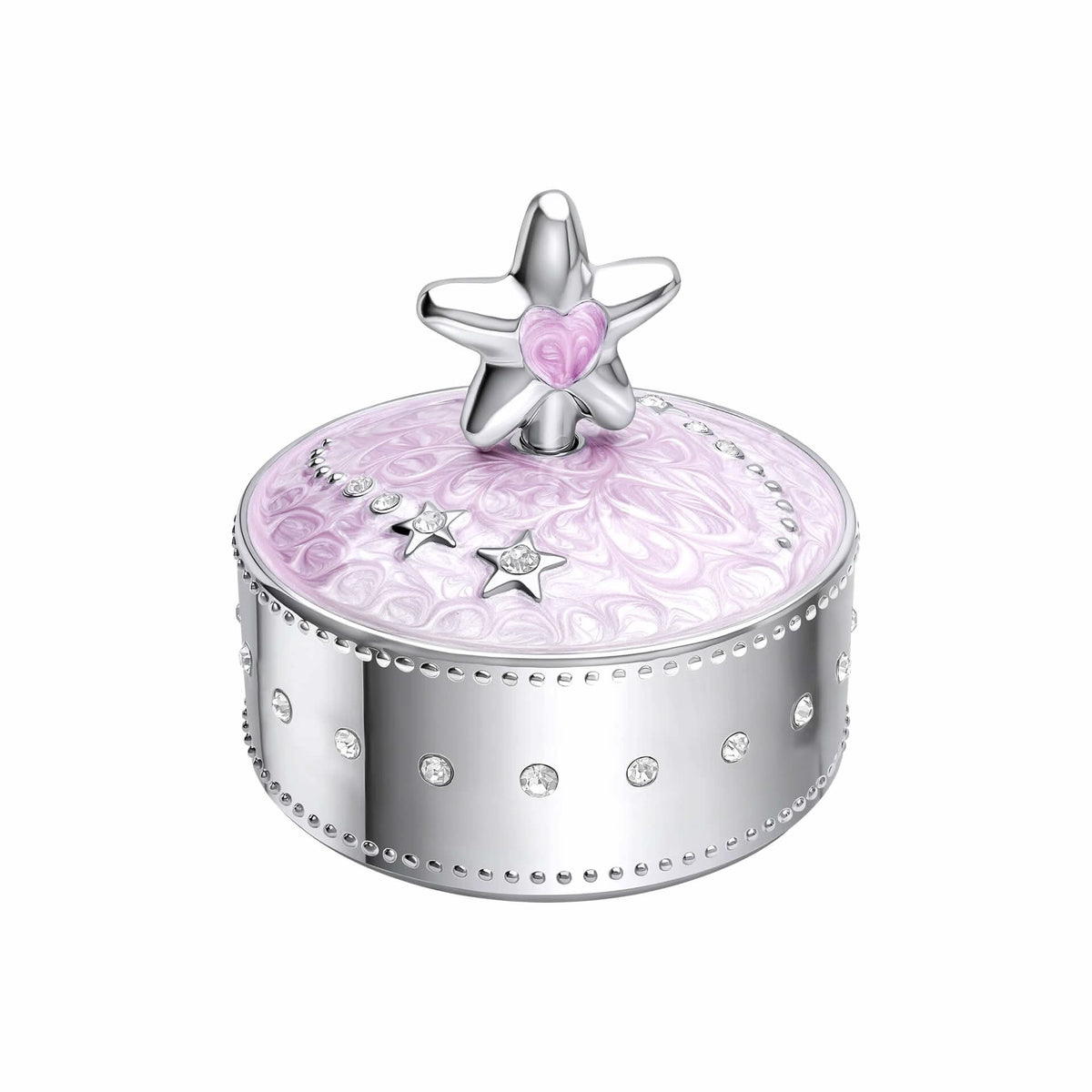 D for Diamond Pink Star Trinket Box Y444
