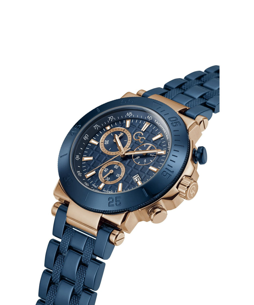 GC Sportchic Mens Blue & Rose Gold Tone Watch Y70001G7MF